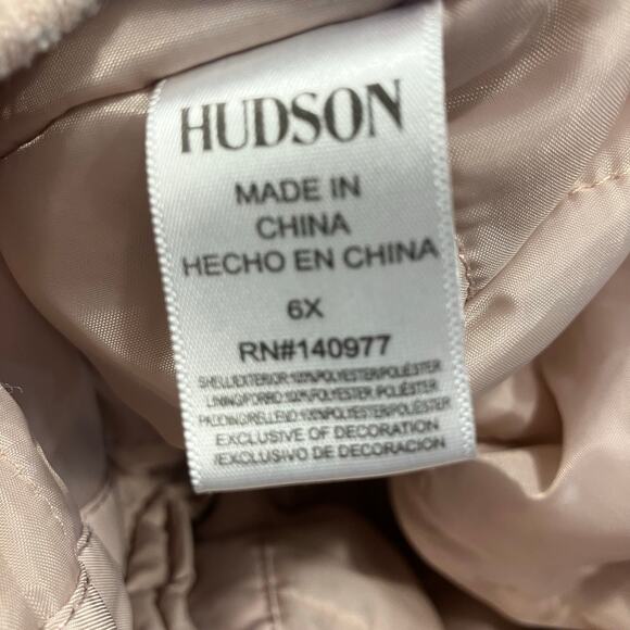 Hudson Girls Pink Bomber Jacket Size 6X Embroidered Birds & Rose Zip Up Coat - Picture 11 of 14